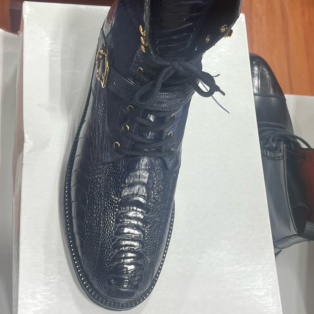 Mauri Dark Blue Genuine Ostrich skin Boots 2025 edition!!!